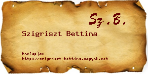 Szigriszt Bettina névjegykártya
